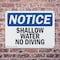 Signmission Shallow Water No Diving, 14 in W x Rectangle, Plastic OS-2PACK-NS-P-1014-L-18302 - alternate 5